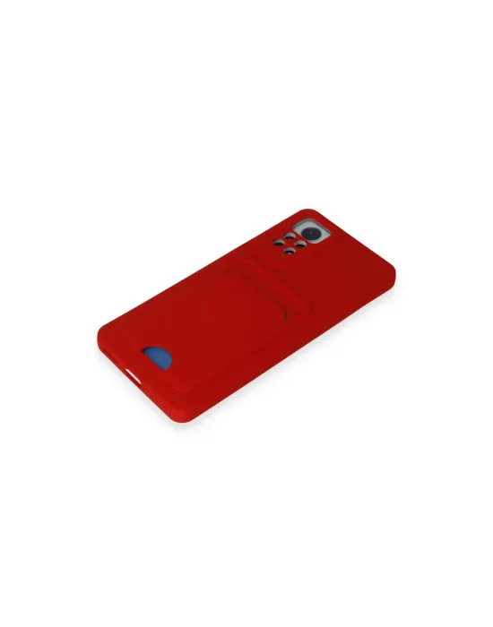 Xiaomi Redmi Note 11 Pro Kılıf Kelvin Kartvizitli Silikon - Kırmızı