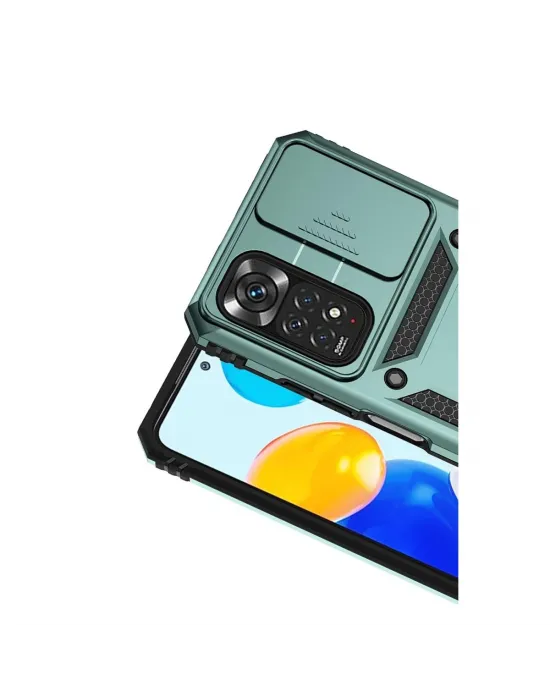 Xiaomi Redmi Note 11 Pro Kılıf Pars Lens Yüzüklü Silikon - Yeşil