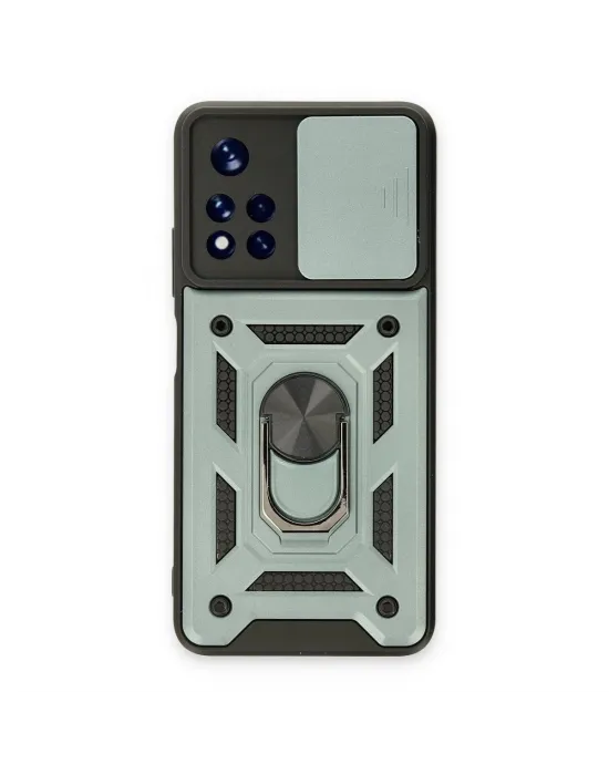 Xiaomi Redmi Note 11t Kılıf Pars Lens Yüzüklü Silikon - Yeşil