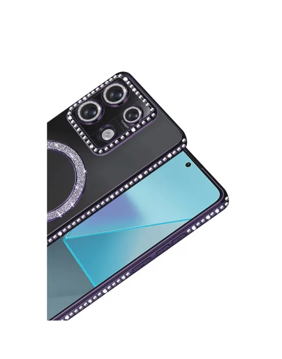 Xiaomi Redmi Note 13 Pro 4g Joke Simli Magneticsafe Kılıf - Derin Mor
