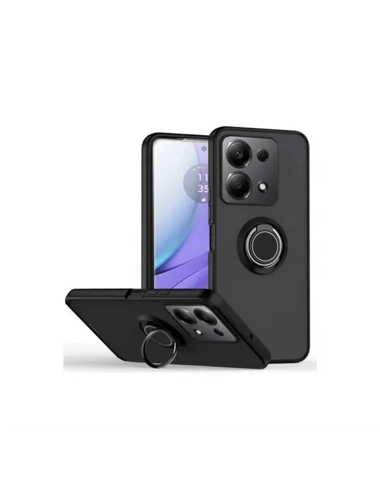 Xiaomi Redmi Note 13 Pro 4g Montreal Yüzüklü Silikon Kapak - Siyah