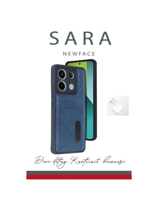 Xiaomi Redmi Note 13 Pro 5g Kılıf Sara Kartvizitli Deri Kılıf - Taba