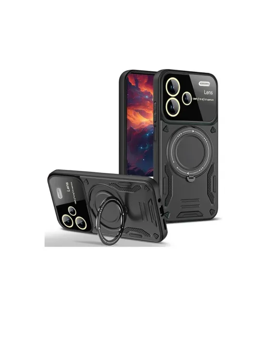 Xiaomi Redmi Note 13 Pro Plus Joy Lens Standlı Kapak - Siyah