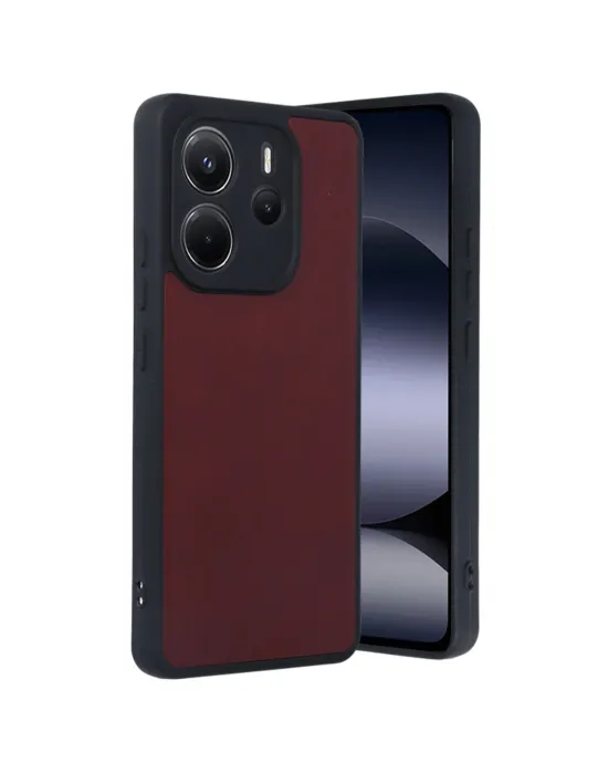 Xiaomi Redmi Note 14 4g Kılıf Aras Deri Kapak - Bordo