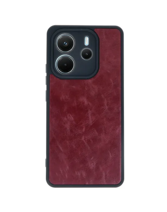Xiaomi Redmi Note 14 4g Kılıf Aras Deri Kapak - Bordo