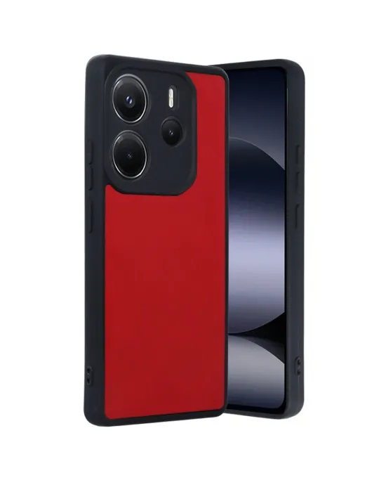 Xiaomi Redmi Note 14 4g Kılıf Aras Deri Kapak - Kırmızı