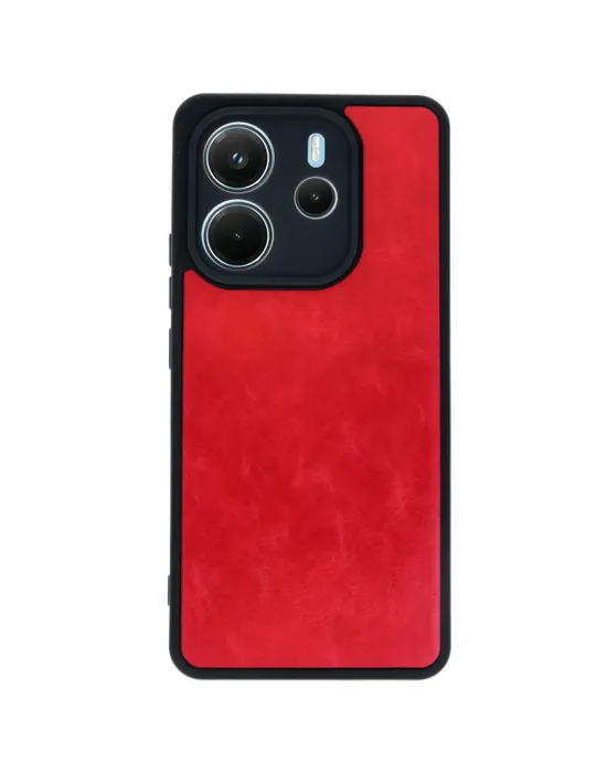 Xiaomi Redmi Note 14 4g Kılıf Aras Deri Kapak - Kırmızı