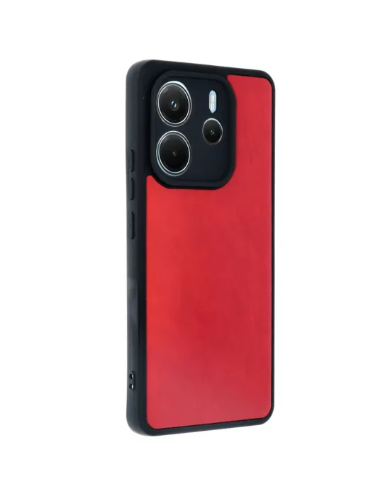 Xiaomi Redmi Note 14 4g Kılıf Aras Deri Kapak - Kırmızı