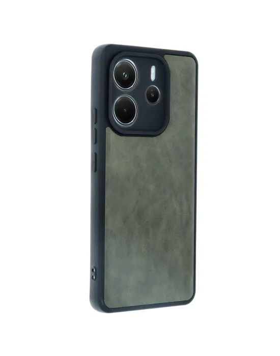 Xiaomi Redmi Note 14 4g Kılıf Aras Deri Kapak - Koyu Yeşil