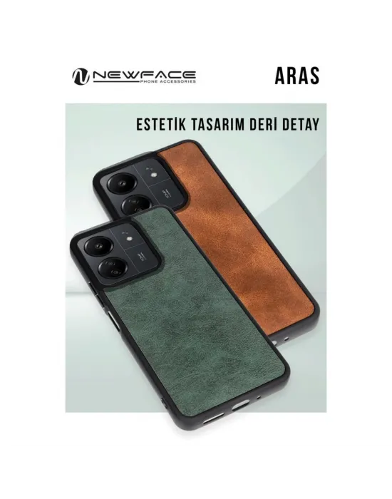 Xiaomi Redmi Note 14 4g Kılıf Aras Deri Kapak - Koyu Yeşil