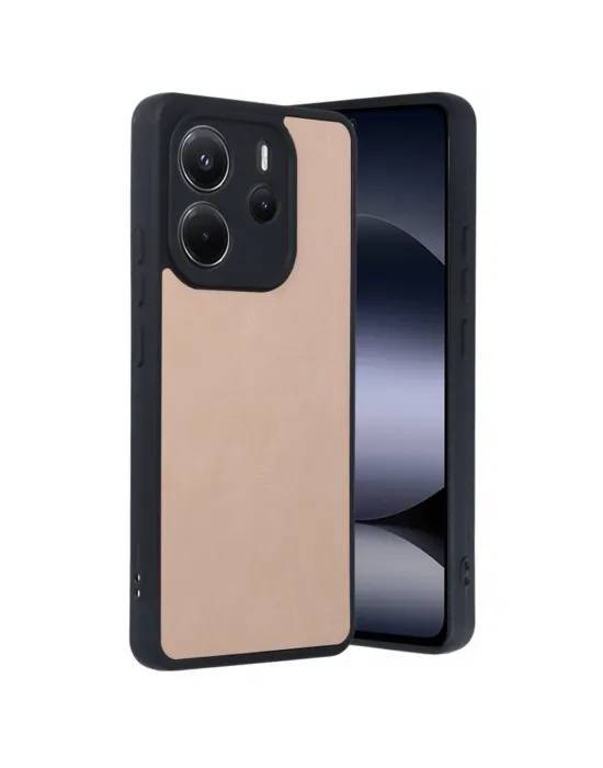 Xiaomi Redmi Note 14 4g Kılıf Aras Deri Kapak - Pudra