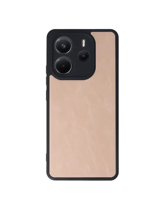 Xiaomi Redmi Note 14 4g Kılıf Aras Deri Kapak - Pudra