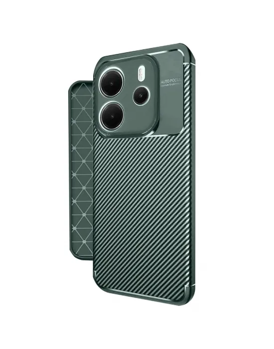 Xiaomi Redmi Note 14 4g Kılıf Auto Focus Karbon Kapak - Koyu Yeşil