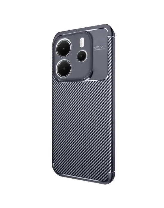 Xiaomi Redmi Note 14 4g Kılıf Auto Focus Karbon Kapak - Lacivert