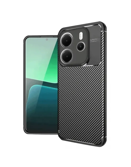 Xiaomi Redmi Note 14 4g Kılıf Auto Focus Karbon Kapak - Siyah
