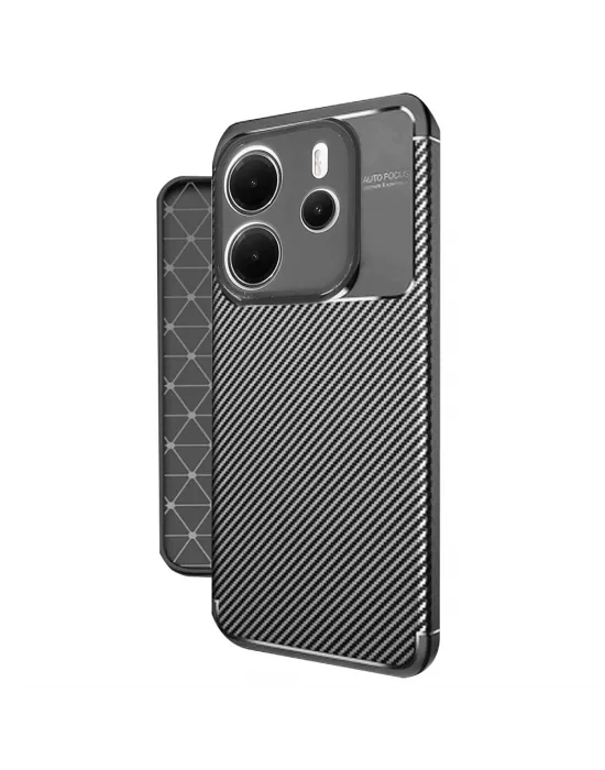 Xiaomi Redmi Note 14 4g Kılıf Auto Focus Karbon Kapak - Siyah