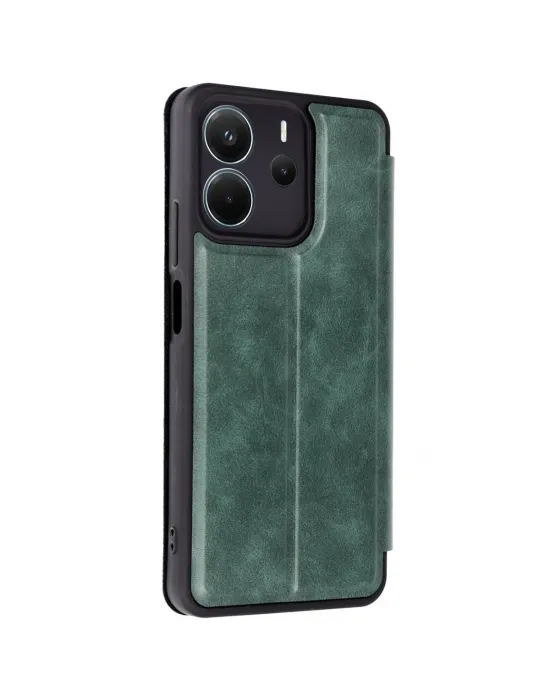 Xiaomi Redmi Note 14 4g Kılıf Flip Cover - Koyu Yeşil
