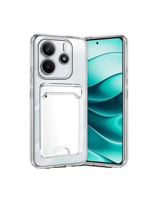 Xiaomi Redmi Note 14 4g Kılıf Kart Şeffaf Silikon - Şeffaf