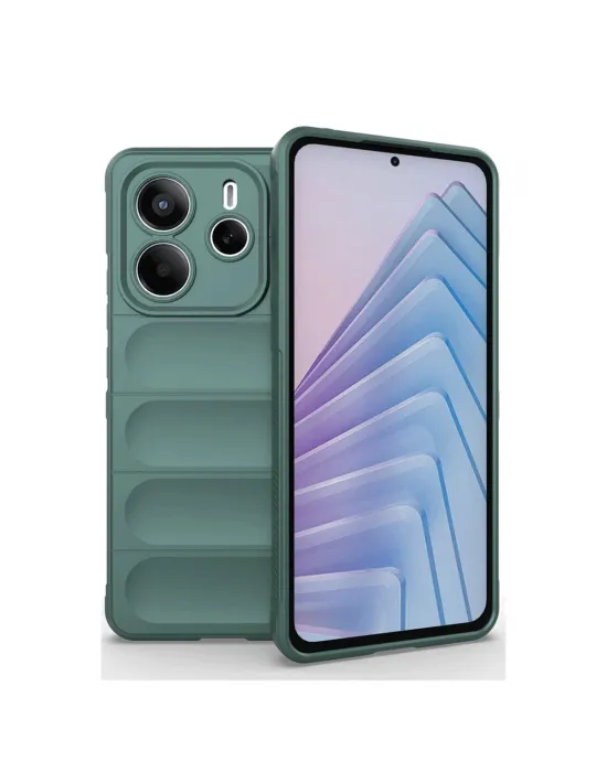 Xiaomi Redmi Note 14 4g Kılıf Optimum Silikon - Koyu Yeşil