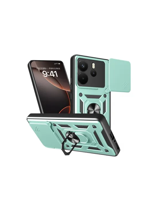 Xiaomi Redmi Note 14 4g Pars Lens Yüzüklü Silikon - Yeşil