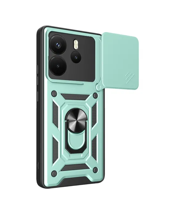 Xiaomi Redmi Note 14 4g Pars Lens Yüzüklü Silikon - Yeşil
