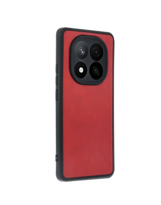 Xiaomi Redmi Note 14 Pro 4g Kılıf Aras Deri Kapak - Kırmızı