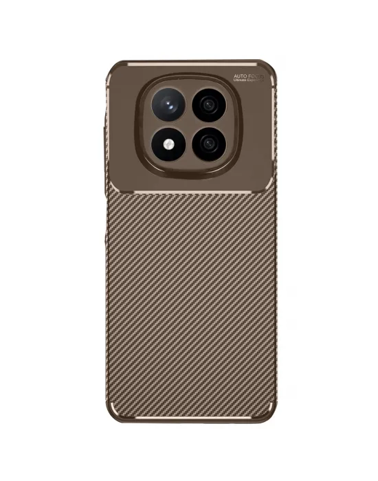 Xiaomi Redmi Note 14 Pro 4g Kılıf Auto Focus Karbon Kapak - Kahverengi