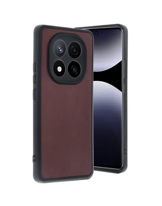 Xiaomi Redmi Note 14 Pro 5g Kılıf Aras Deri Kapak - Bordo