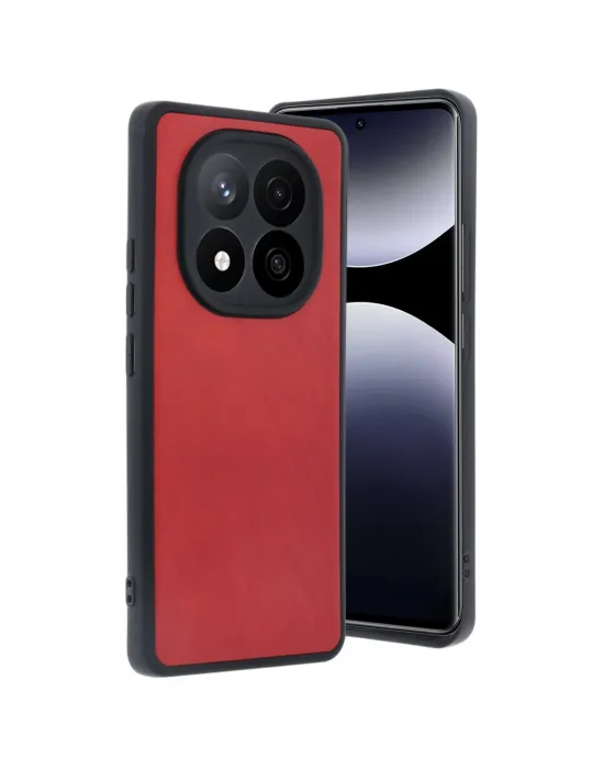 Xiaomi Redmi Note 14 Pro 5g Kılıf Aras Deri Kapak - Kırmızı