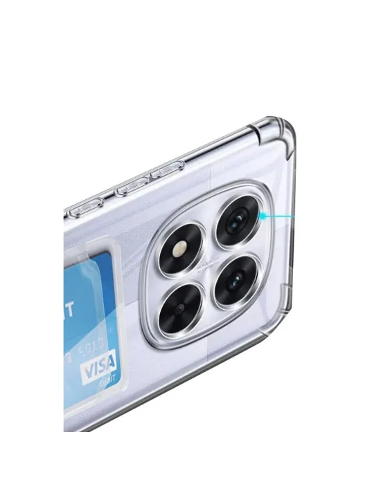 Xiaomi Redmi Note 14 Pro 5g Kılıf Kart Şeffaf Silikon - Şeffaf