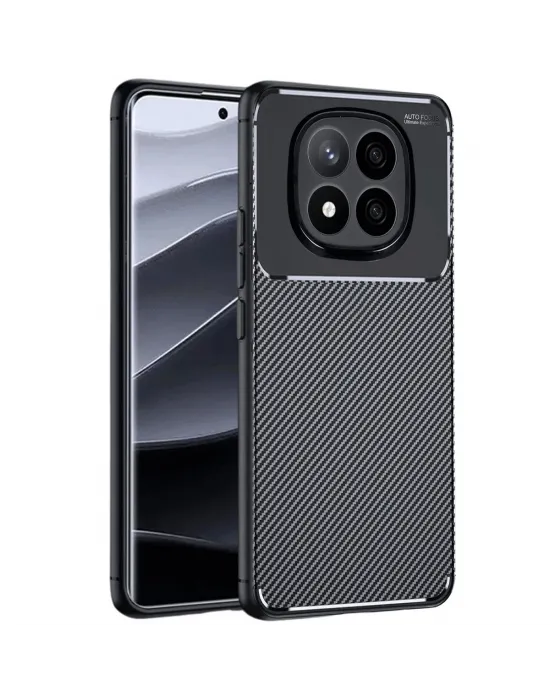 Xiaomi Redmi Note 14 Pro Plus Kılıf Auto Focus Karbon Kapak - Siyah