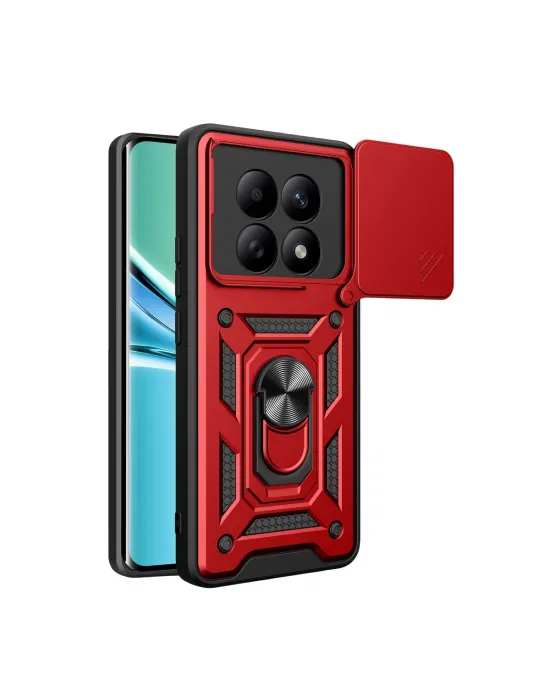 Xiaomi Redmi Note 15 4g Pars Lens Yüzüklü Silikon - Kırmızı