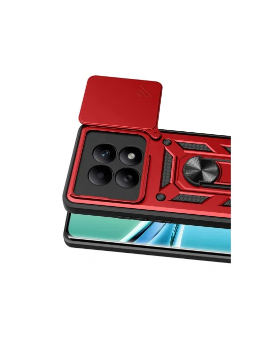 Xiaomi Redmi Note 15 4g Pars Lens Yüzüklü Silikon - Kırmızı
