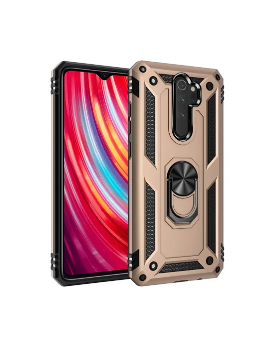 Xiaomi Redmi Note 8 Pro Kılıf Sofya Yüzüklü Silikon Kapak - Gold