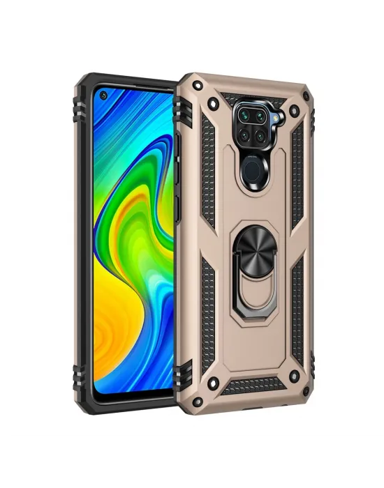 Xiaomi Redmi Note 9 Kılıf Sofya Yüzüklü Silikon Kapak - Gold
