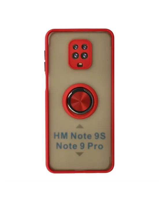 Xiaomi Redmi Note 9 Pro Kılıf Montreal Yüzüklü Silikon Kapak - Kırmızı