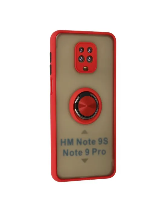 Xiaomi Redmi Note 9 Pro Kılıf Montreal Yüzüklü Silikon Kapak - Kırmızı