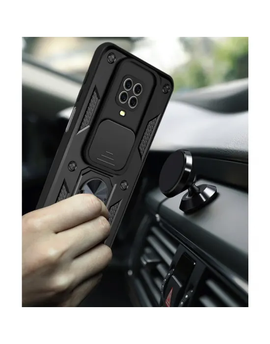 Xiaomi Redmi Note 9 Pro Kılıf Pars Lens Yüzüklü Silikon - Yeşil