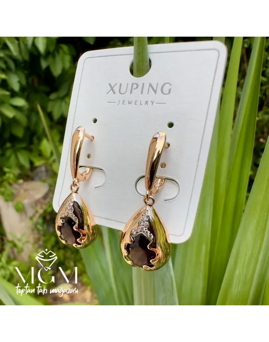Xuping Taşlı Su Damlası Küpe - Kp00175