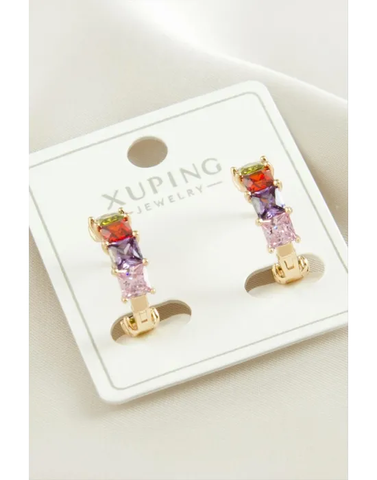 Xuping Zirkon Taşlı Lüks Çelik Küpe