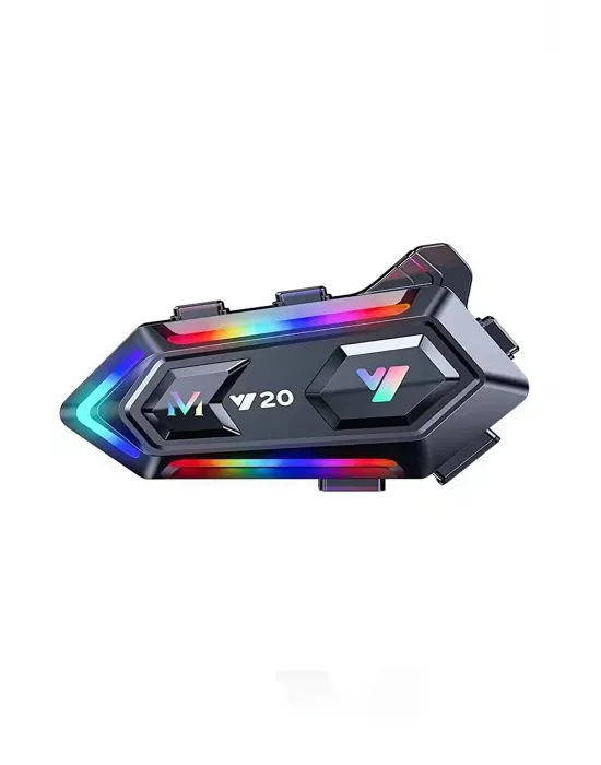 Y20 Motor Kurye Kask Kulaklık Rgb Modlu Bluetooth Motosiklet Kulaklık 5.3 Bluetooth Interkom