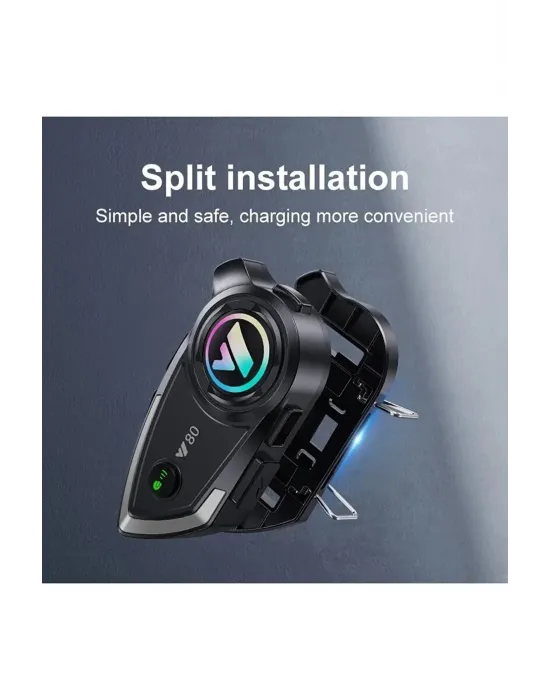 Y80 Motosiklet Kask Kulaklık Intercom Işıklı Motorsiklet Interkom