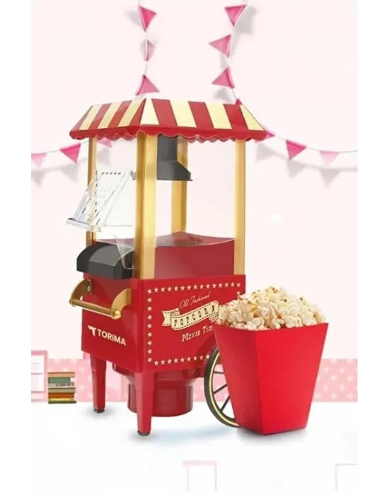 Yağsız Mısır Patlatma Popcorn Makinesi Kırmızı