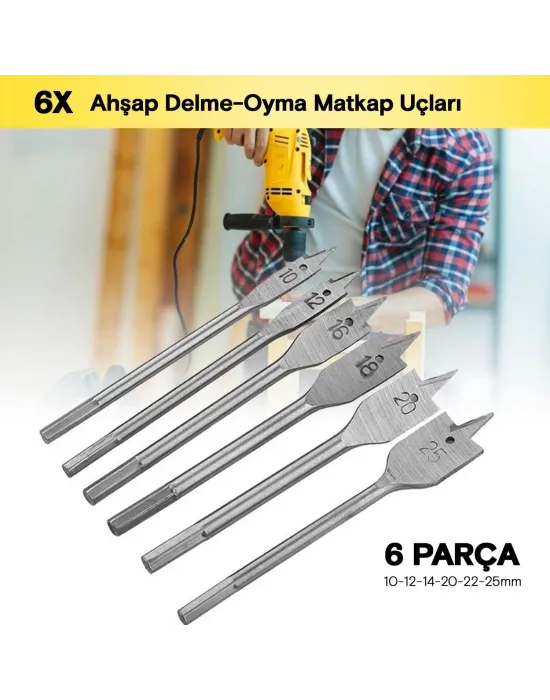 Yaprak Matkap Ucu Seti 6 Adet