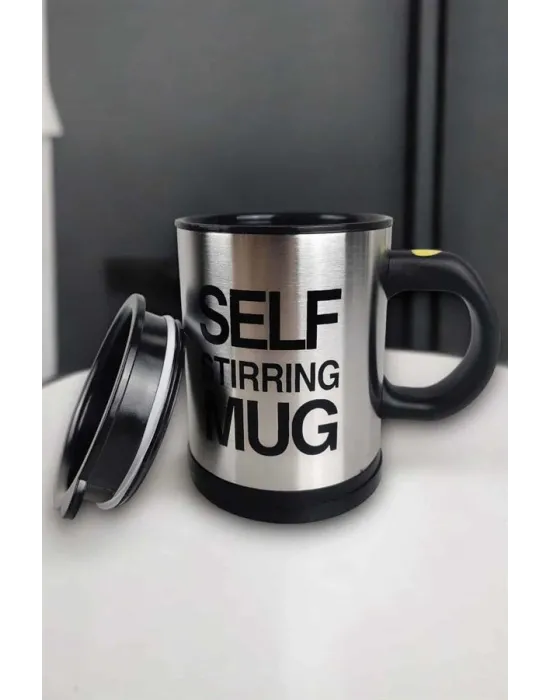 Yazılı Mug Kupa Karıştırıcı Özelliği Ve Paslanmaz Çelik