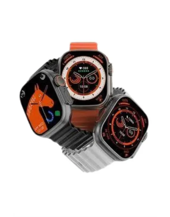 Yeni Model Akıllı Saat Ultra Smart Watch Gümüş Kasa 45mm Titreşim