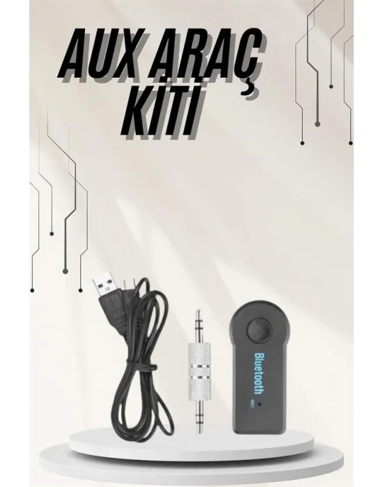 Yeni Nesil Bluetooth Aux Araç Kiti Siyah Tv Tablet Telefon Araç Araba
