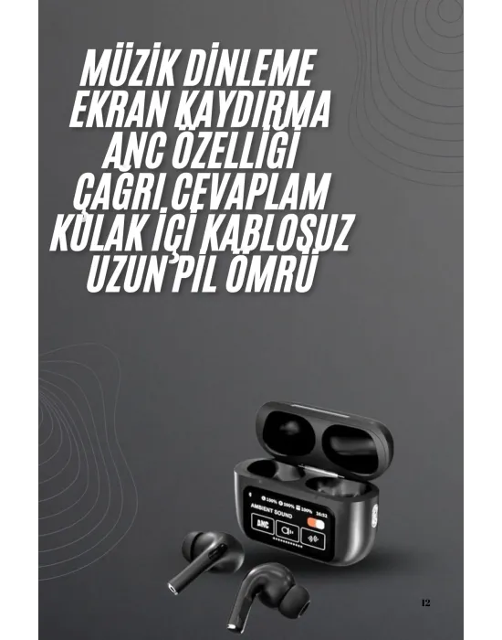 Yeni Nesil Pro Ekranlı Bluetooth Kulaklık 5.0 Bluetooth