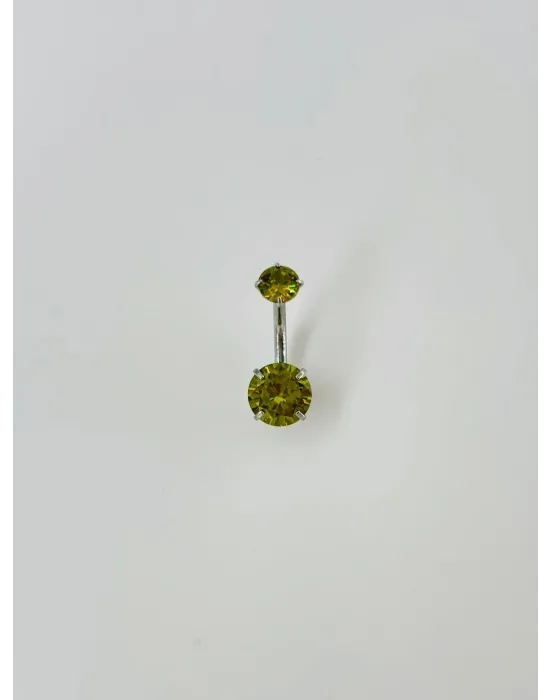 Yeşil Taşlı Göbek Piercing - Pg0046