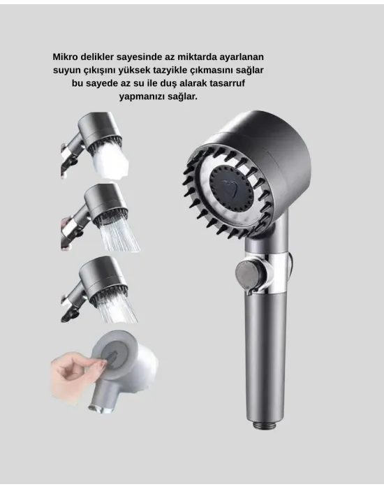 Yüksek Basınçlı Masajlı Duş Başlığı Su Tasarruflu